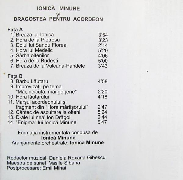 Ionică Minune - Ionică Minune Și Dragostea Pentru Acordeon, (Casetă Audio) [2]