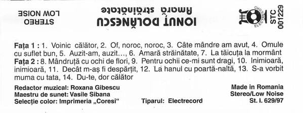 Ionuț Dolănescu - Amară Străinătate, (Casetă Audio) [2]