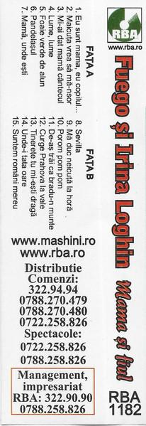 Irina Loghin - Mama Și Fiul, (Casetă Audio) [2]