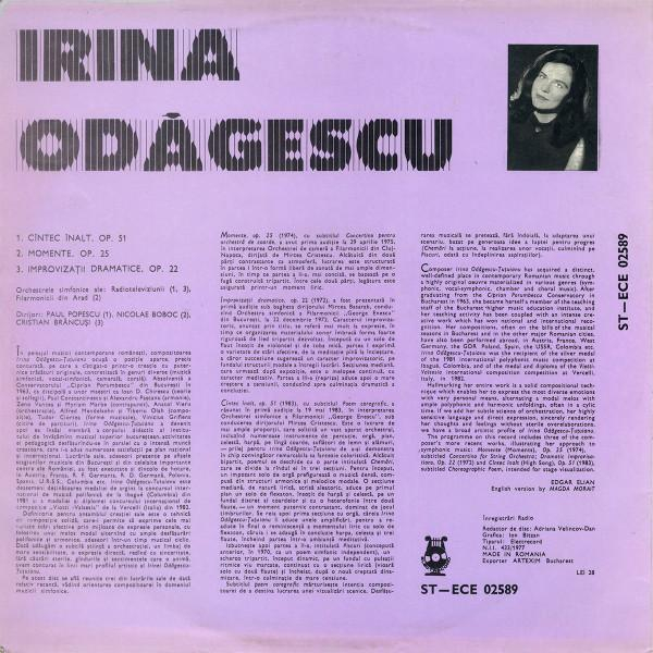 Irina Odăgescu-Țuțuianu - Cîntec Înalt / Momente / Improvizații Dramatice [2]