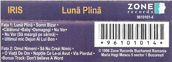 Iris - Lună Plină, (Casetă Audio) [2]