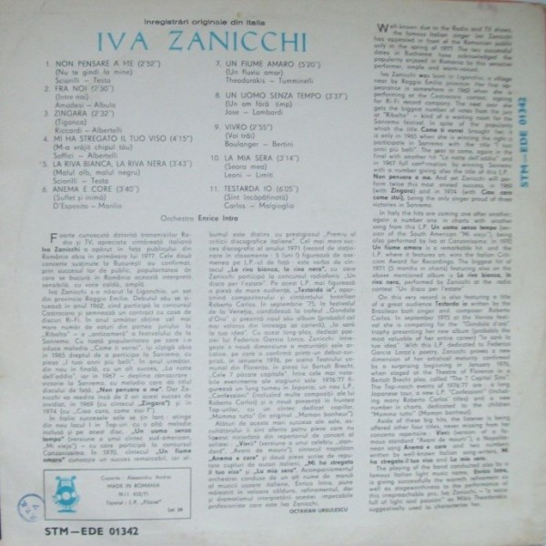 Iva Zanicchi - Non Pensare A Me, (Disc Vinil) [2]