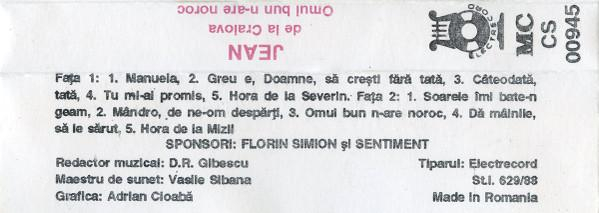 Jean de la Craiova - Omul Bun N-are Noroc (Caseta Audio) [2]