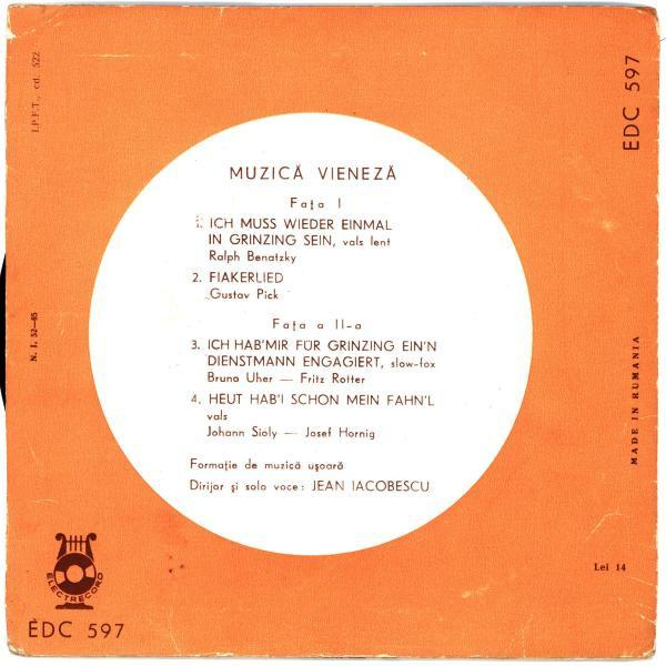 Jean Iacobescu - Muzică Vieneză (7 Inch) [2]