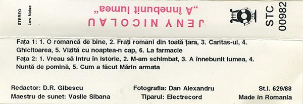 Jeny Nicolau - A Înnebunit Lumea (Caseta Audio) [2]