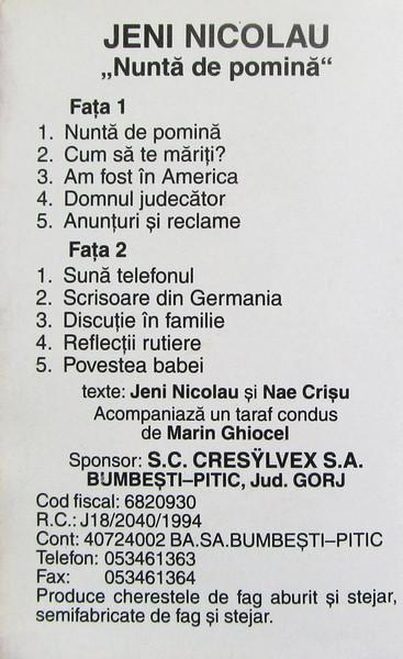 Jeny Nicolau - Nuntă De Pomină, (Casetă Audio) [2]