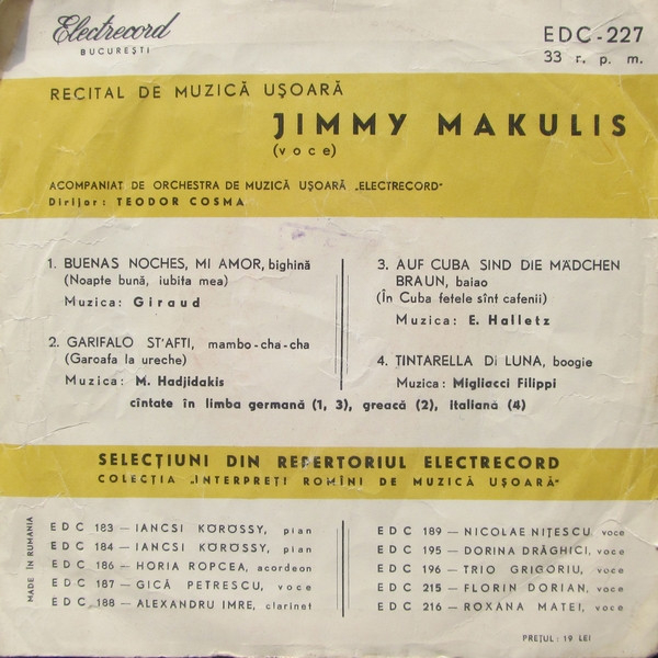 Jimmy Makulis - Recital De Muzică Ușoară (Disc Vinil 7 Inch) [2]