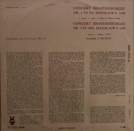 Johann Sebastian Bach - Concertele Brandenburgice Nr. 1 Și 4 (Disc Vinil) [2]