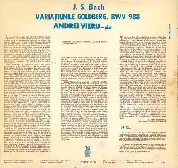 Johann Sebastian Bach - Goldberg Variations = Variațiunile Goldberg, BWV 988 [2]