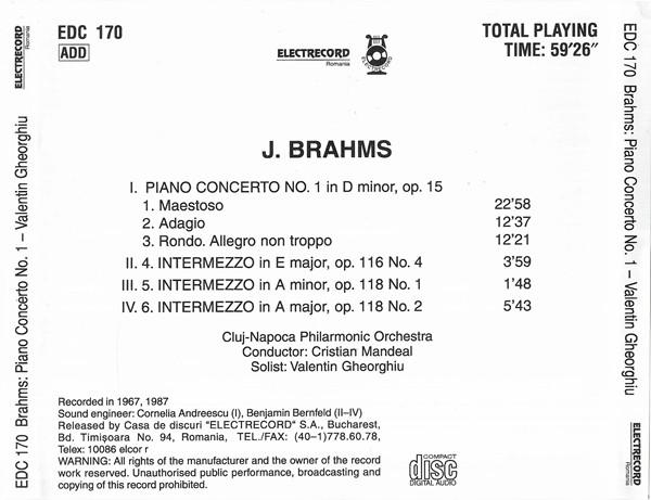 Johannes Brahms - Piano Concerto N°. 1 In D Minor Op. 15 / Intermezzi For Piano Op. 116 And 118 [2]
