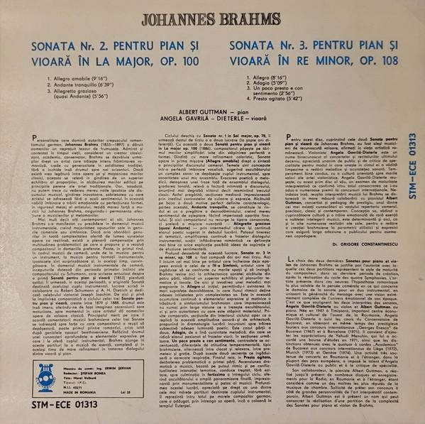 Johannes Brahms - Sonatele Nr. 2 Și 3 Pentru Pian Și Vioară   (Disc Vinil) [2]