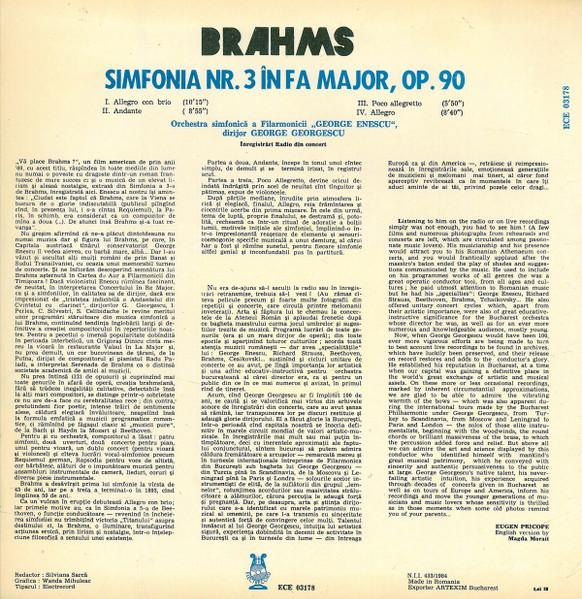 Johannes Brahms - Symphony No. 3 In F Major Op. 90 = Simfonia Nr. 3 În Fa Major, Op. 90 [2]