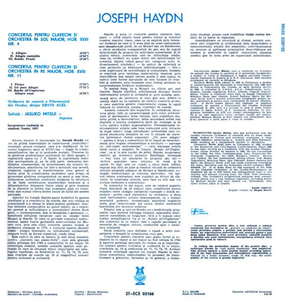Joseph Haydn - Concertos Nos 4 And 11 For Harpsichord And Orchestra [2]