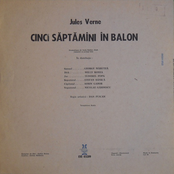 Jules Verne - Cinci Săptămîni În Balon, (Disc Vinil) [2]