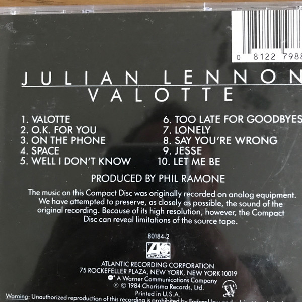 Julian Lennon - Valotte (CD) [2]