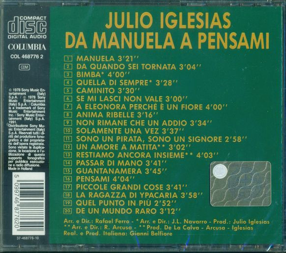 Julio Iglesias - Da Manuela A Pensami (CD) [2]