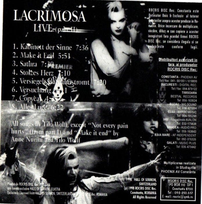 Lacrimosa - Live Part 2 (Casetă Audio) [2]