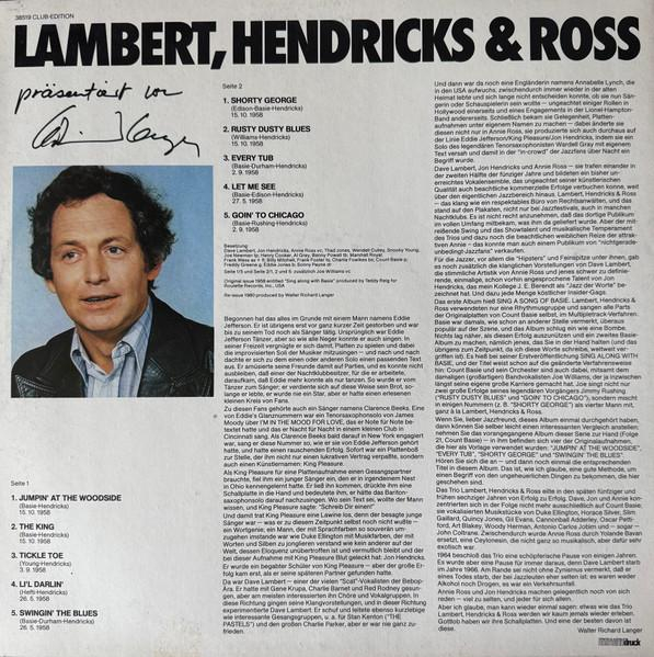 Lambert, Hendricks & Ross - V.I.P.-Jazz 22 (Sing Along With Basie) (Disc Vinil) [2]