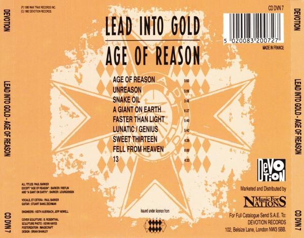 Lead Into Gold - Age Of Reason, (CD) [2]