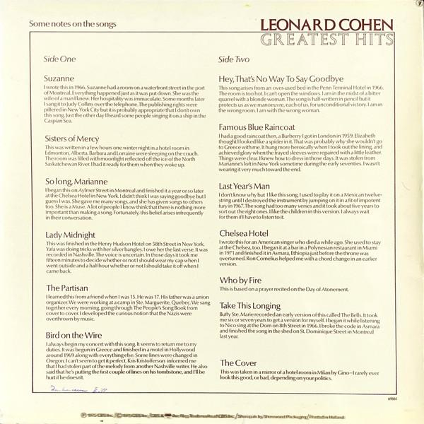 Leonard Cohen - Greatest Hits [2]