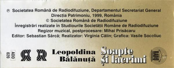 Leopoldina Bălănuță - Șoapte Și Lacrimi (Caseta Audio) [2]
