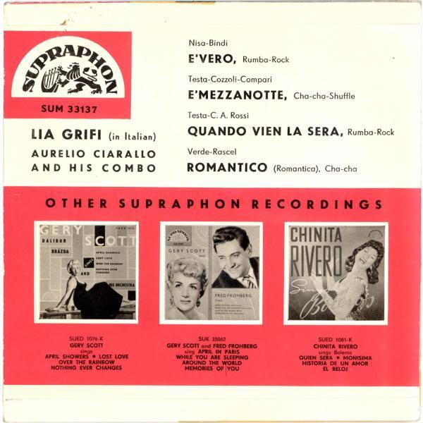 Lia Grifi - E'Vero / E'Mezzanotte / Quando Vien La Sera / Romantico (Disc Vinil) [2]