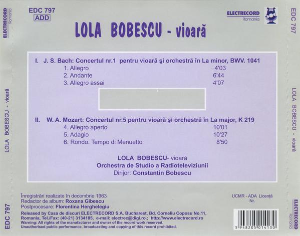 Lola Bobescu - Concertul Nr.1 Pentru Vioară Și Orchestră În La Minor, BWV.1041 / Concertul Nr.5 Pentru Vioară Și Orchestră În La Major, K 219 [2]