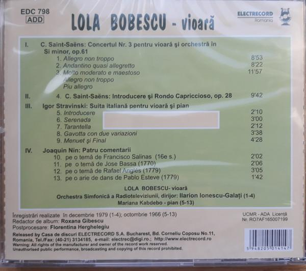 Lola Bobescu - Concertul Pentru Vioară Și Orchestră În Si Bemol Minor, Op.61, Introducere Si Rondo Capricioso Op. 28 / Suita Italiană  Pentru Vioară Și Orchestră / Patru Comentarii [2]