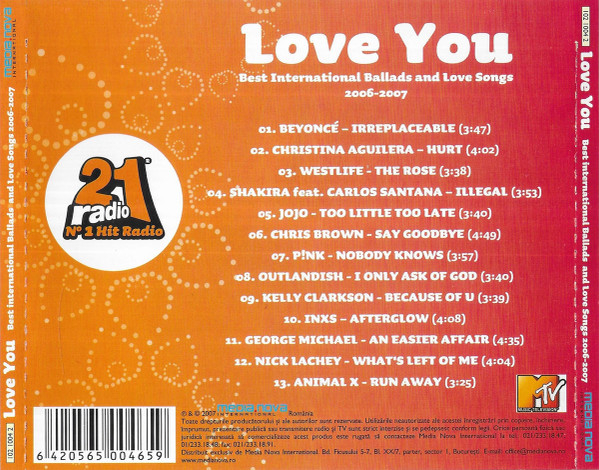 Love You (Best International Ballads And Love Songs 2006-2007) (CD) [2]