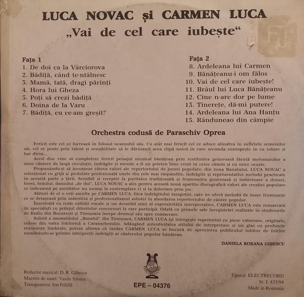 Luca Novac - Vai De Cel Care Iubește, (Disc Vinil) [2]