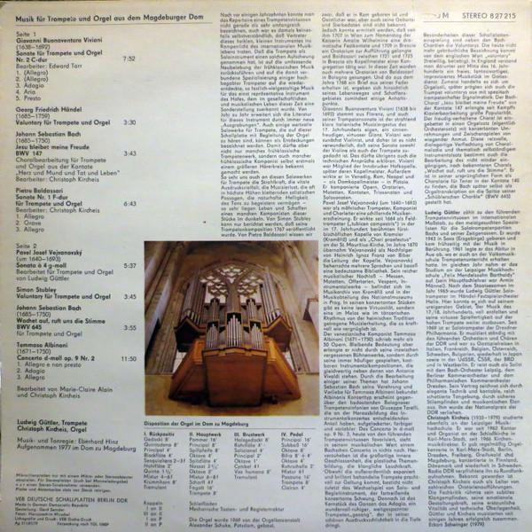 Ludwig Güttler - Musik Für Trompete Und Orgel Aus Dem Magdeburger Dom (Disc Vinil) [2]