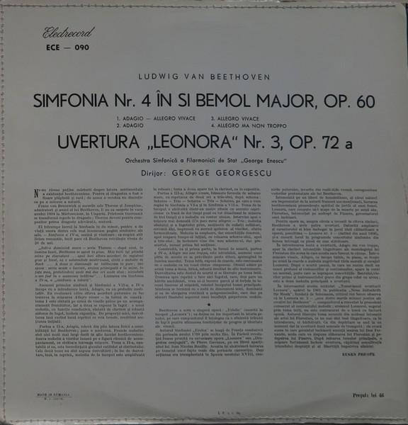 Ludwig van Beethoven - Simfonia Nr. 4 În Si Bemol Major / Uvertura „Leonora“, (Disc Vinil) [2]