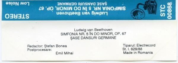 Ludwig van Beethoven - Simfonia Nr. 5 În Do Minor, Op. 67 / Șase Dansuri Germane, (Casetă Audio) [2]