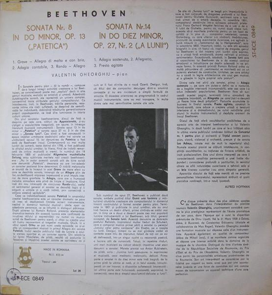Ludwig van Beethoven - Sonatele Pentru Pian Nr. 8 ("Patetica") Și Nr. 14 ("Sonata Lunii") (Disc Vinil) [2]