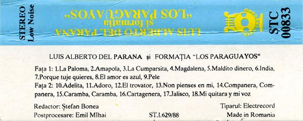 Luis Alberto del Parana y Los Paraguayos - Luis Alberto Del Parana Și Formația "Los Paraguayos" (Caseta Audio) [2]