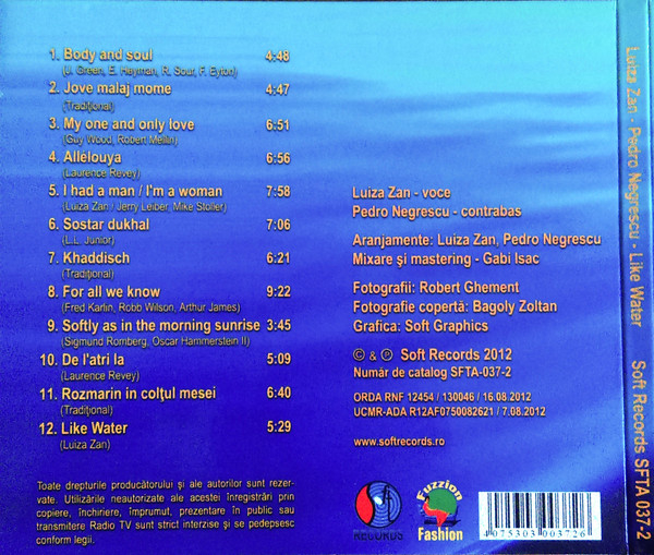 Luiza Zan - Pedro Negrescu – Like Water (CD) [2]
