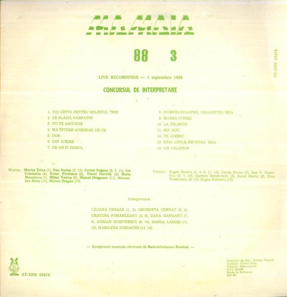 Mamaia 88 3 - Concursul De Interpretare, (Disc Vinil) [2]