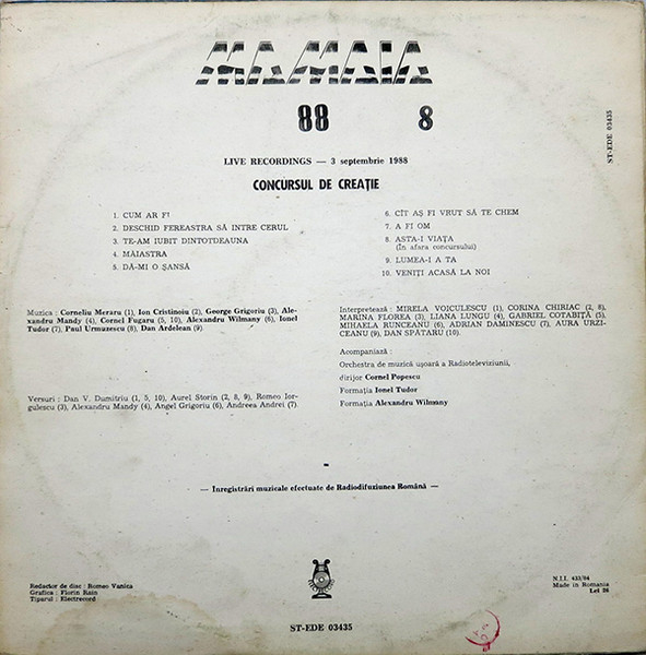 Mamaia 88 8 - Concursul De Creație, (Disc Vinil) [2]