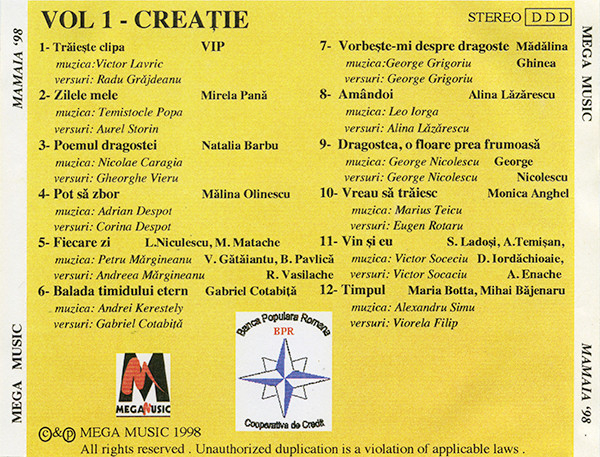 Mamaia '98 Vol 1 - Creație (CD) [2]