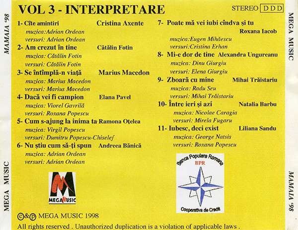 Mamaia '98 Vol 3 - Interpretare (Live) (CD) [2]