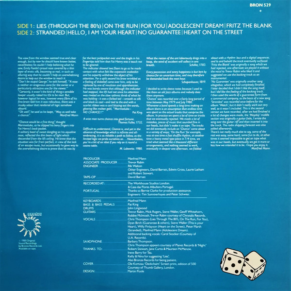 Manfred Mann's Earth Band – Chance (DISC VINIL) [2]