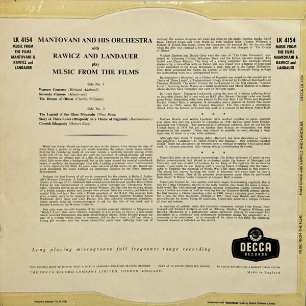Mantovani And His Orchestra - Play Music From The Films [2]