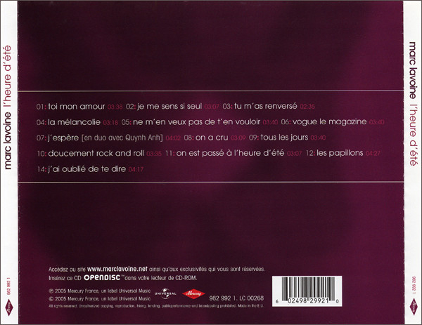 Marc Lavoine – L'Heure D'Été (CD) [2]