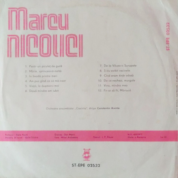 Marcu Nicolici – Pentr-un Piculeț de Gură (VINIL) [2]