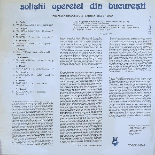 Margareta Niculescu - Soliștii Operetei Din București (Disc Vinil) [2]