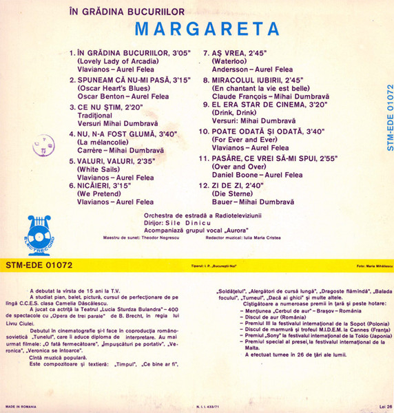 Margareta Pâslaru - În Grădina Bucuriilor, (Disc Vinil) [2]