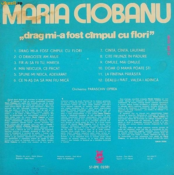 Maria Ciobanu - Drag Mi-a Fost Cîmpul Cu Flori [2]