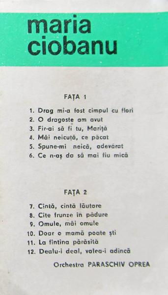 Maria Ciobanu - Drag Mi-A Fost Cîmpul Cu Flori , (Casetă Audio) [2]