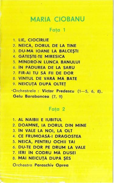 Maria Ciobanu - Maria Ciobanu (Caseta Audio) [2]