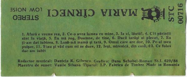 Maria Cîrneci - Cîntece Lăutărești (Casetă Audio) [2]